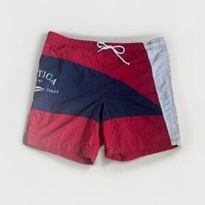 Nautica Men's Red and Blue Swim Shorts 2XL